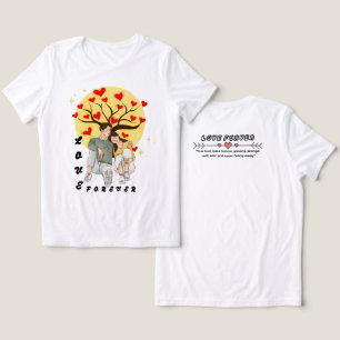 En Tri-matière T-shirt Love Forever Couple Arbre cardiaque roma