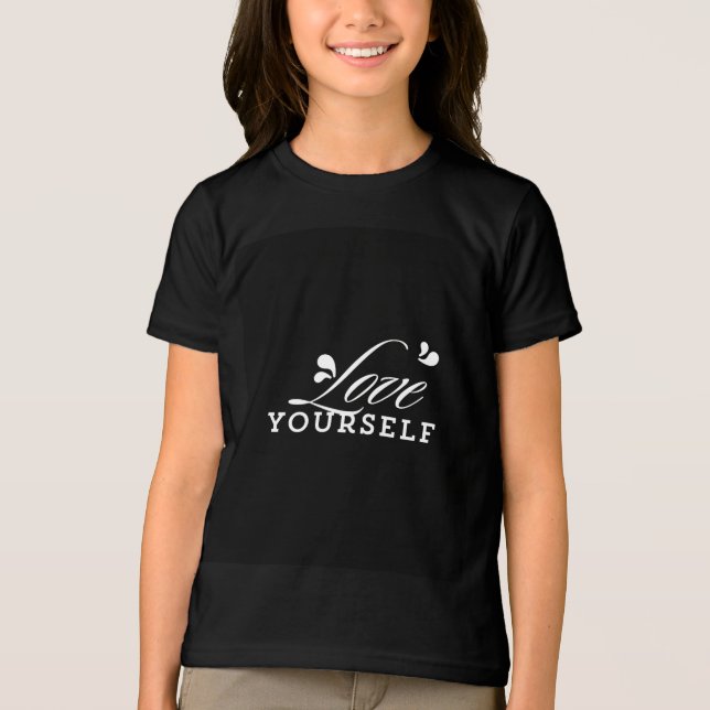 En Tri-matière T-shirt Love Yourself Typographie (Recto)
