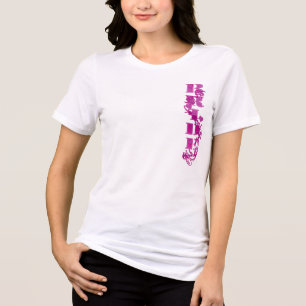 En Tri-matière T-shirt mariées rose-flèche