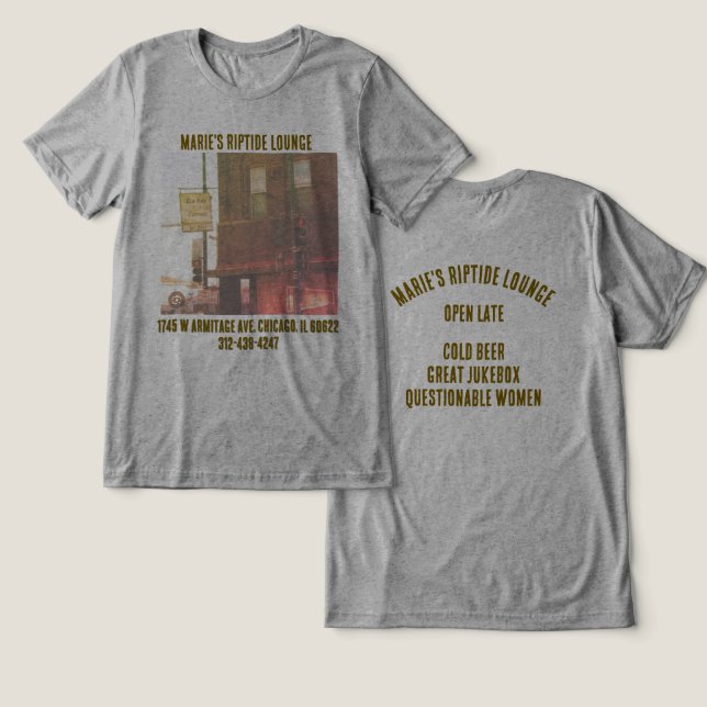 En Tri-matière T-Shirt Marie's Rip Tide Lounge (Design Recto & Verso)