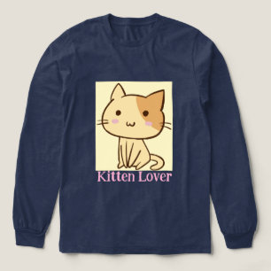 En Tri-matière T-shirt Mignon Chaton Tee Adorable Amateur de Ch