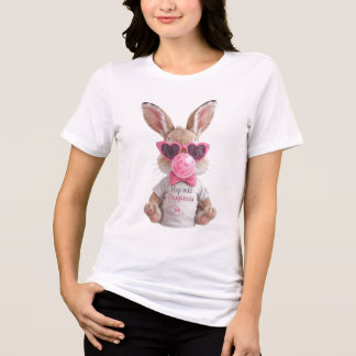 En Tri-matière T-Shirt Mignon Lapin Bubble Gum