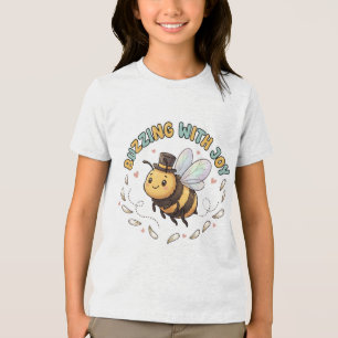 En Tri-matière T-shirt 'Mignonne abeille à miel qui bourdonne de