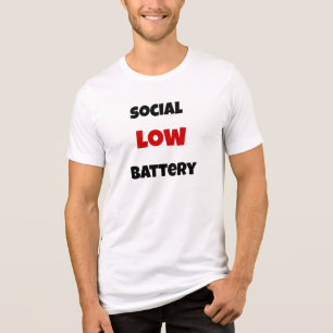 En Tri-matière T-Shirt Minimaliste Batterie Sociale Humour d'Intr