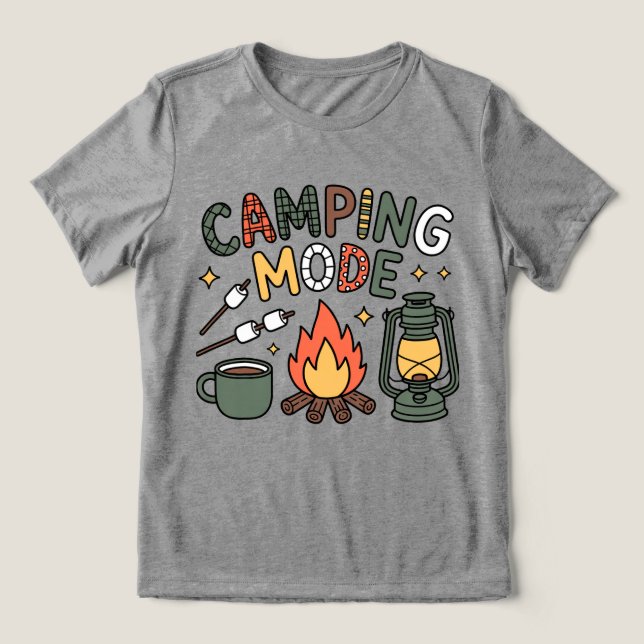 En Tri-matière T-shirt mode camping mignon (Design Recto)