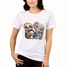 T-shirt Moms animal de dessin mignon - Mère adorab