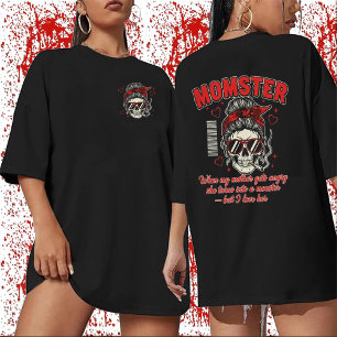En Tri-matière T-shirt MOMSTER Maman Drôle Crâne, Maman Monstre E