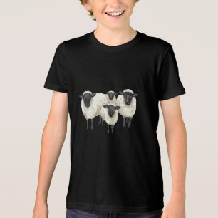 En Tri-matière T-shirt Mouton Écossais à Face Noire