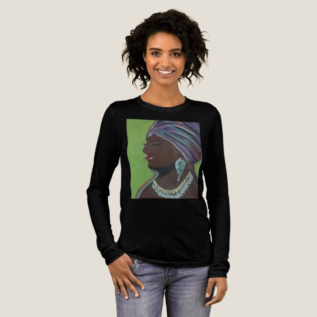 En Tri-matière t-shirt noir à manches longues (Recto complet)