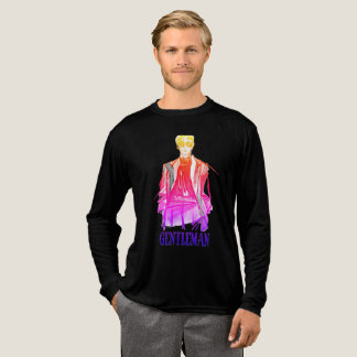 En Tri-matière T-shirt noir à manches longues avec design gentlem