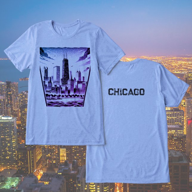 En Tri-matière T-shirt noir CHICAGO (Créateur téléchargé)