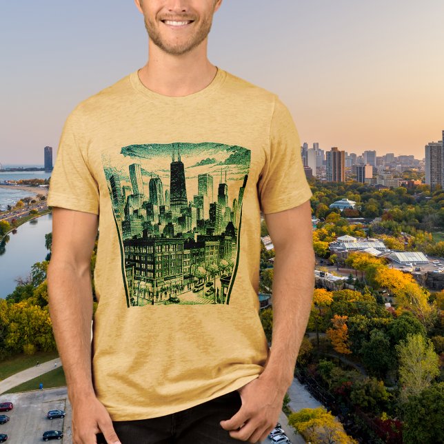 En Tri-matière T-shirt noir Chicago (Créateur téléchargé)