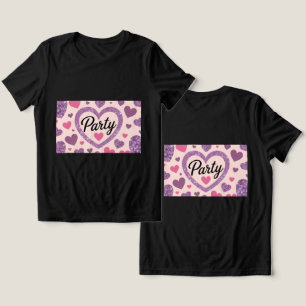 En Tri-matière T-shirt noir de la fête des Coeurs mignons