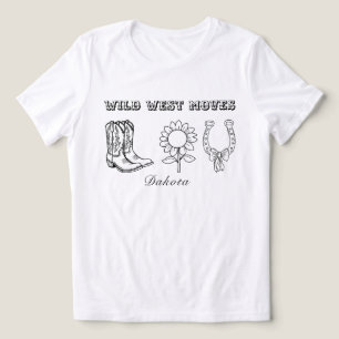 En Tri-matière T-shirt noir et blanc Western Wild West Moves