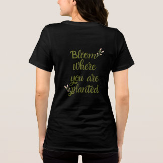 En Tri-matière T-shirt noir inspirant à paillettes dorées