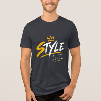 En Tri-matière T-Shirt noir pour homme avec typographie graphique