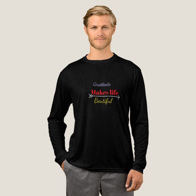 En Tri-matière T-shirt noir style normal et utilisation quotidien (Recto complet)