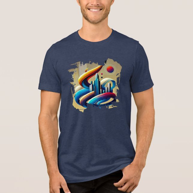 En Tri-matière T-shirt numérique - Graffiti urbain (Recto)
