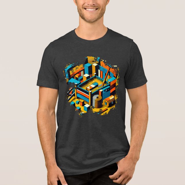 En Tri-matière T-Shirt numérique - Rêves Pixelés (Recto)