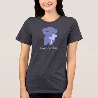 En Tri-matière T-shirt Ours de maman et ours de bébé personnalisé