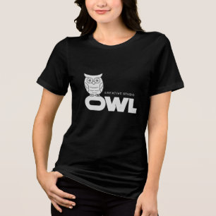 En Tri-matière T-shirt Owl Creative Studio - Hibou Blanc Minimali