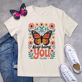 En Tri-matière T-shirt papillon - Floral rétro