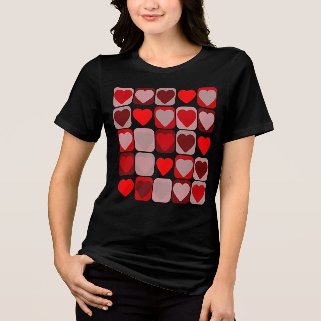En Tri-matière T-Shirt patchwork Saint-Valentin (Recto)