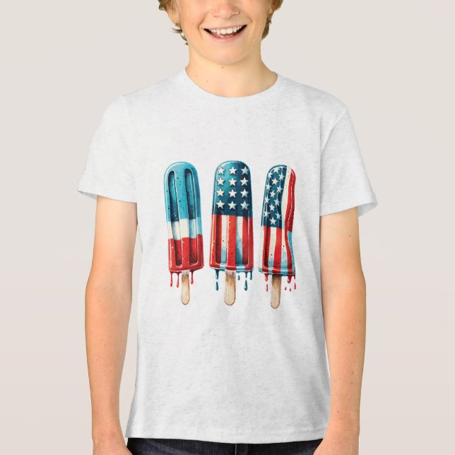 En Tri-matière T-shirt Patriotic Popsicles (Recto)