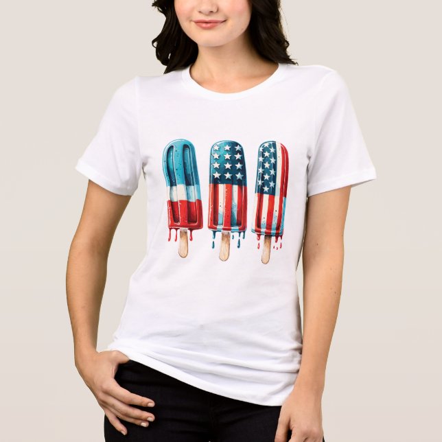 En Tri-matière T-shirt Patriotic Popsicles (Recto)