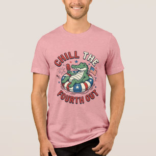 En Tri-matière T-shirt patriotique Chill The Fourth Out Alligator