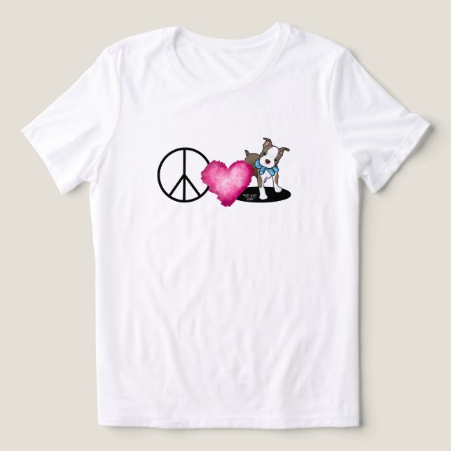 En Tri-matière T-Shirt Peace Amour Bostons (Design Recto)