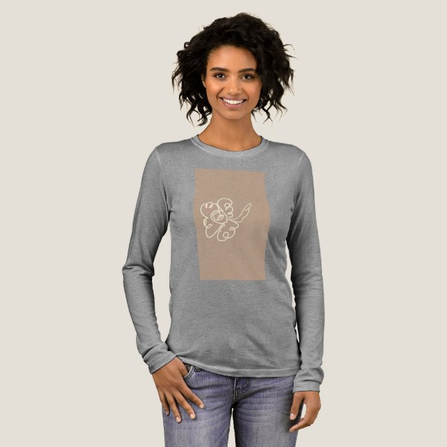 En Tri-matière t-shirt peinture fleur (Recto complet)