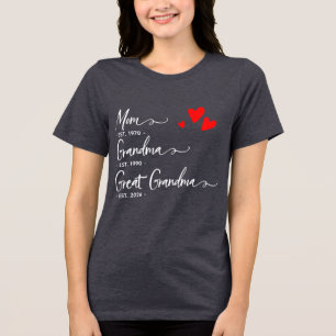 En Tri-matière T-shirt Personnalisé Année Maman Grand-mère Arrièr