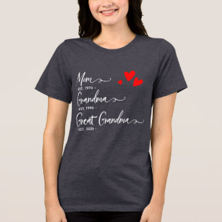 En Tri-matière T-shirt Personnalisé Année Maman Grand-mère Arrièr