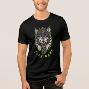 En Tri-matière T-shirt personnalisé avec mascotte Loup Alpha pers