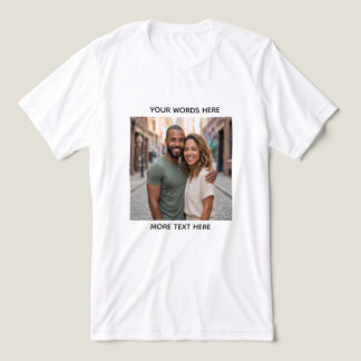 En Tri-matière T-Shirt Personnalisé avec Photo & Texte Personnali
