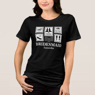 En Tri-matière T-shirt personnalisé avec tampon de demoiselles d'