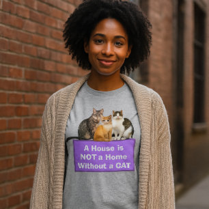 En Tri-matière T-shirt personnalisé Happy Home / Amateur de chats