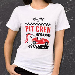 En Tri-matière T-Shirt Pit Crew Maman pour le premier anniversair