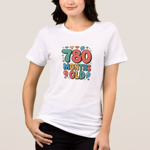 En Tri-matière T-shirt pour 65e anniversaire Chemise pour célébra