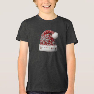 En Tri-matière T-Shirt pour garçons avec chapeau de Père Noël rou