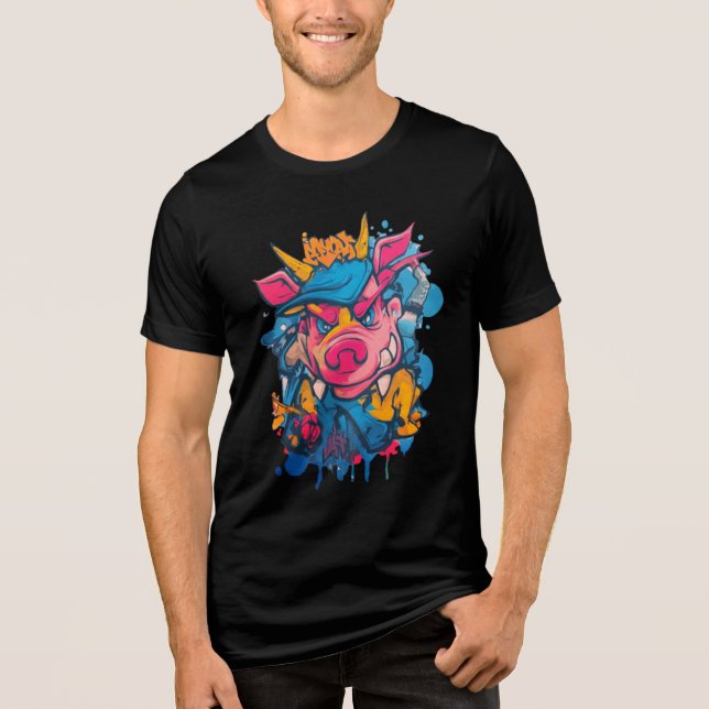 En Tri-matière T-Shirt Rebellion78 Cochon  (Recto)