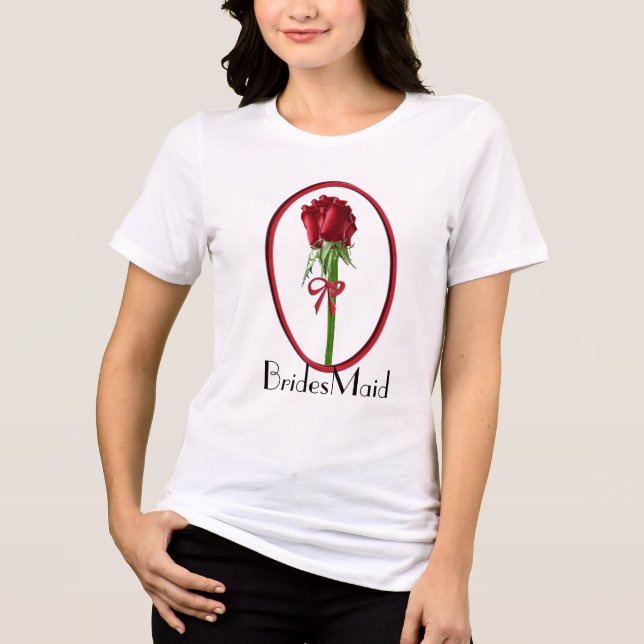 En Tri-matière T-shirt Red Roses BridesMaid (Recto)