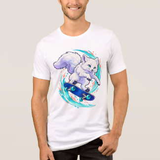 En Tri-matière T-Shirt Renard qui fait du Skate