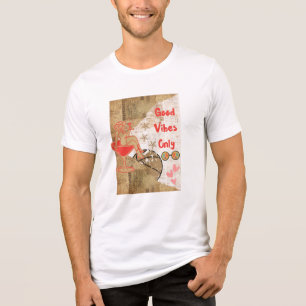 En Tri-matière T-Shirt Rétro Fille Pin-Up Good Vibes Only