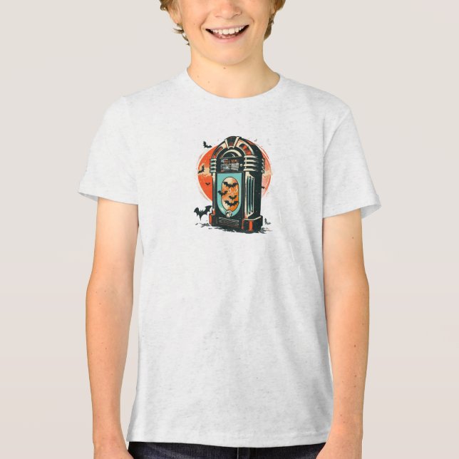 En Tri-matière T-shirt rétro Halloween Jukebox (Recto)
