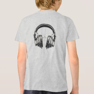En Tri-matière T-Shirt Retro Headphones Line - Music Lover Gi