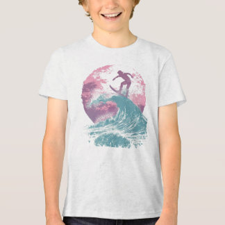 En Tri-matière T-Shirt Retro Sunset Surfing - Wave Rider Tee