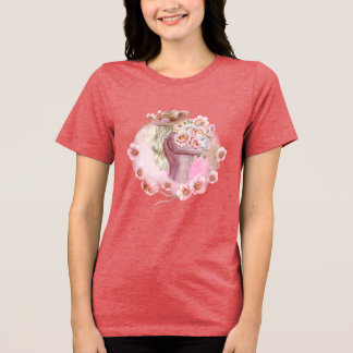 En Tri-matière t-shirt rose