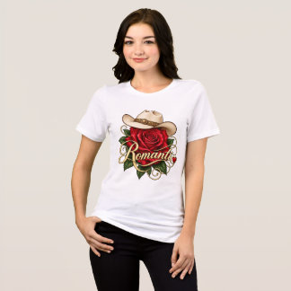 En Tri-matière T-Shirt Rose Cowboy Romantique | Rouge Cowgirl Occ